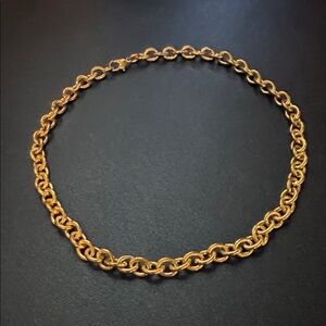 Vintage 1/3 inch wide Gold toned Choker Chain